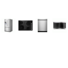 Kitchenaid 4 Stainless : 30" Electric Downdraft Cooktop, 2.1CF OTR MW 400CFM, 41 dBA Dishwasher, French Door Refrigerator EXT WD Kitchenaid 4 Stainless : 30" Electric Downdraft Cooktop, 2.1CF OTR MW 400CFM, 41 dBA Dishwasher, French Door Refrigerator EXT WD