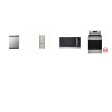 LG 4 STAINLESS STEEL APPLIANCE PKG : Electric Range Convection Oven Air Fry, OTR MW, 50dba Dishwasher Stainless Tub, 30" French Door Refrigerator Ice Maker