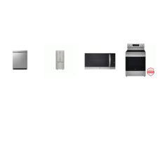 LG 4 STAINLESS STEEL APPLIANCE PKG : Electric Range Convection Oven Air Fry, OTR MW, 48dba Dishwasher Stainless Tub, 30" French Door Refrigerator Ice Maker