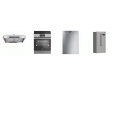4 STAINLESS : FORNO 33" COUNTER DEPTH SBS Refrigerator, SMEG 48DBA Dishwasher, VERONA 560CFM Undermount Range Hood, BEKO SLIDE IN RANGE CONVECTION OVEN