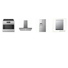 LG SIGNATURE 4 STAINLESS : Slide-In GAS Range Convection Air Fry Oven, Chimney Hood 600 CFM, Dishwasher 39dB, Counter-Depth French 4-Door Refrigerator EXT WD