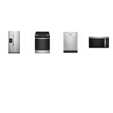 Whirlpool 4 Fingerprint Resistant Stainless : Slide IN GAS RANGE 7-in-1 Air Fry Oven, OTR Microwave, 55dBA Dishwasher, 25CF Side-by-Side Refrigerator In-Door-Ice Storage EXT WD