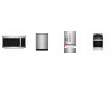 Frigidaire Gallery 4 Smudge-Proof STAINLESS : Gas Range Convection Oven Air Fry, 1.9CF OTR MW, 42 dBA Dishwasher, 28CF French Door Refrigerator EXT WD