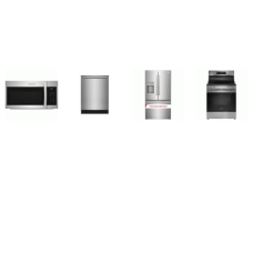 Frigidaire Gallery 4 Stainless : Electric Range Air Fry Convection Oven, 1.9CF OTR MW 400CFM, 42 dBA Dishwasher, 28CF Depth French Door Refrigerator EXT WD
