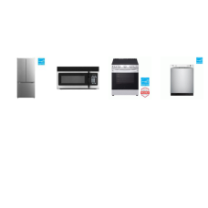 4 STAINLESS STEEL APPLIANCE PKG : ELEMENT 30" FRENCH DOOR Refrigerator, 1.6CF OTR MW, 51dBA Dishwasher And LG SLICE IN ELECTRIC RANGE OVEN