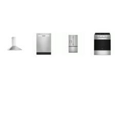 Whirlpool 4 Stainless : Slide In Gas Range Convection Oven Air Cooking, 30" Chimney Wall Mount Range Hood 400CFM, 55dBA Dishwasher, 30CF French Door Refrigerator EXT WD