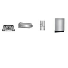 Frigidaire 4 Stainless Steel Appliance PKG : Professional 30" Gas Cooktop 5 Burners, 30" Under Cabinet Range Hood 400CFM, Dishwasher 52dBA, 28CF French Door Refrigerator EXT WD Frigidaire 4 Stainless Steel Appliance PKG : Professional 30" Gas Cooktop 5 Burners, 30" Under Cabinet Range Hood 400CFM, Dishwasher 52dBA, 28CF French Door Refrigerator EXT WD