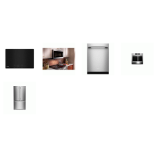 KITCHENAID 5 STAINLESS PKG : 30" Induction Cooktop, 30" True Convection Wall Oven Air Fry, 1.9CF OTR Microwave 400CFM, 47 dBA Dishwasher, Counter-Depth French Door Refrigerator Internal WD Ice Maker