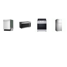 4 STAINLESS STEEL APPLIANCE PKG : SLIDE IN GAS RANGE OVEN CONVECTION AIR FRY, OTR MW, 49dB Dishwasher, 30" 18.1 cu. ft. Top Freezer Refrigerator