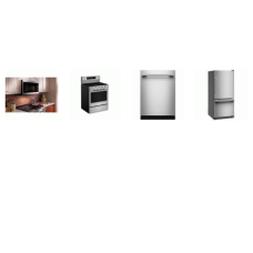 KitchenAid 4 STAINLESS : Gas Range Convection Air Fry Oven, 1.9CF OTR MW, Dishwasher 47dBA, 30"W Bottom Mount Refrigerator 