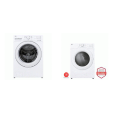 LG 4.5 cu. ft. Smart Front Load Washer And 7.4 cu. ft. Smart Stackable Front Load Electric Dryer - White -