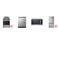 LG 4 STAINLESS STEEL APPLIANCE PKG : ProBake Convection Oven Electric Range Air Fry, 1.8CF OTR MW, 44dBA Dishwasher TrueSteam, 33" Bottom Freezer Refrigerator Ice Maker