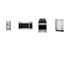 Frigidaire Gallery 4 Smudge-Proof STAINLESS : Induction Range Total Convection Oven Air Fry, 1.9CF OTR MW 400 CFM, 51dBA OrbitClean Dishwasher Energy Star, 33" Side by Side Refrigerator WD