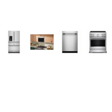 KitchenAid 4 STAINLESS STEEL APPLIANCE PKG : Induction Commercial-Style Range Even-Heat True Convection Oven Air Fry, Multifunction OTR MW Infrared Sensor Convection Air Fry, 47 dBA Dishwasher, French 5-Door Refrigerator Ext WD