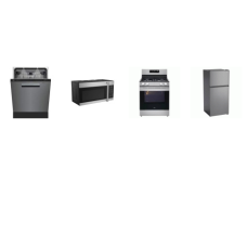 4 STAINLESS PACKAGE : LG GAS RANGE OVEN Fan Convection Air Fry, Sharp OTR MW, beko 39dB DISHWASHER, Avanti 18CF 30"W Refrigerator